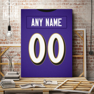 Baltimore Jersey Custom Canvas Print Wall Art for Boy Girl Men Women American Football Personalized Canvas Art